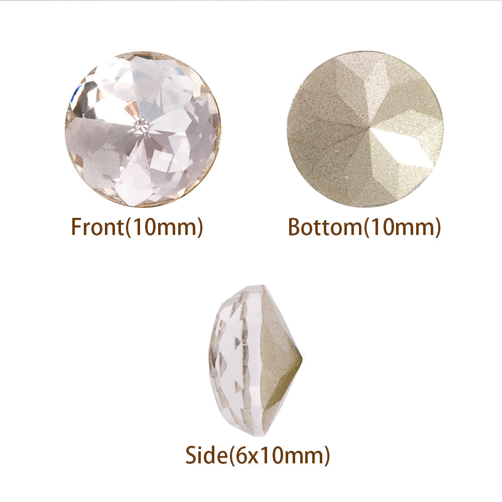 Crystal Dome Round Shape High Quality Glass Pointed Back Fancy Rhinestones Второстепенное изображение товара