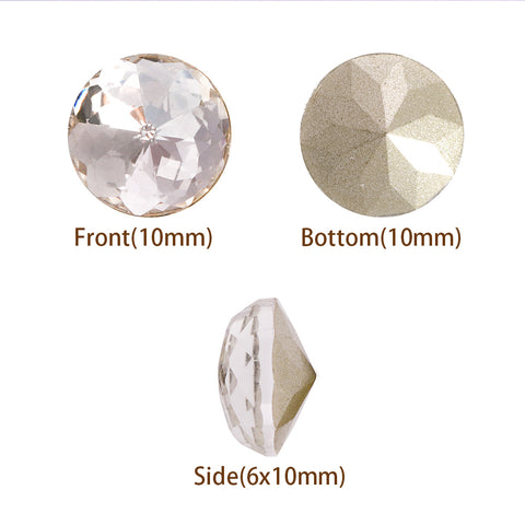 Crystal Dome Round Shape High Quality Glass Pointed Back Fancy Rhinestones WholesaleRhinestone