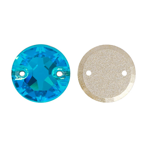 Aquamarine XIRIUS Round Shape High Quality Glass Sew-on Rhinestones WholesaleRhinestone