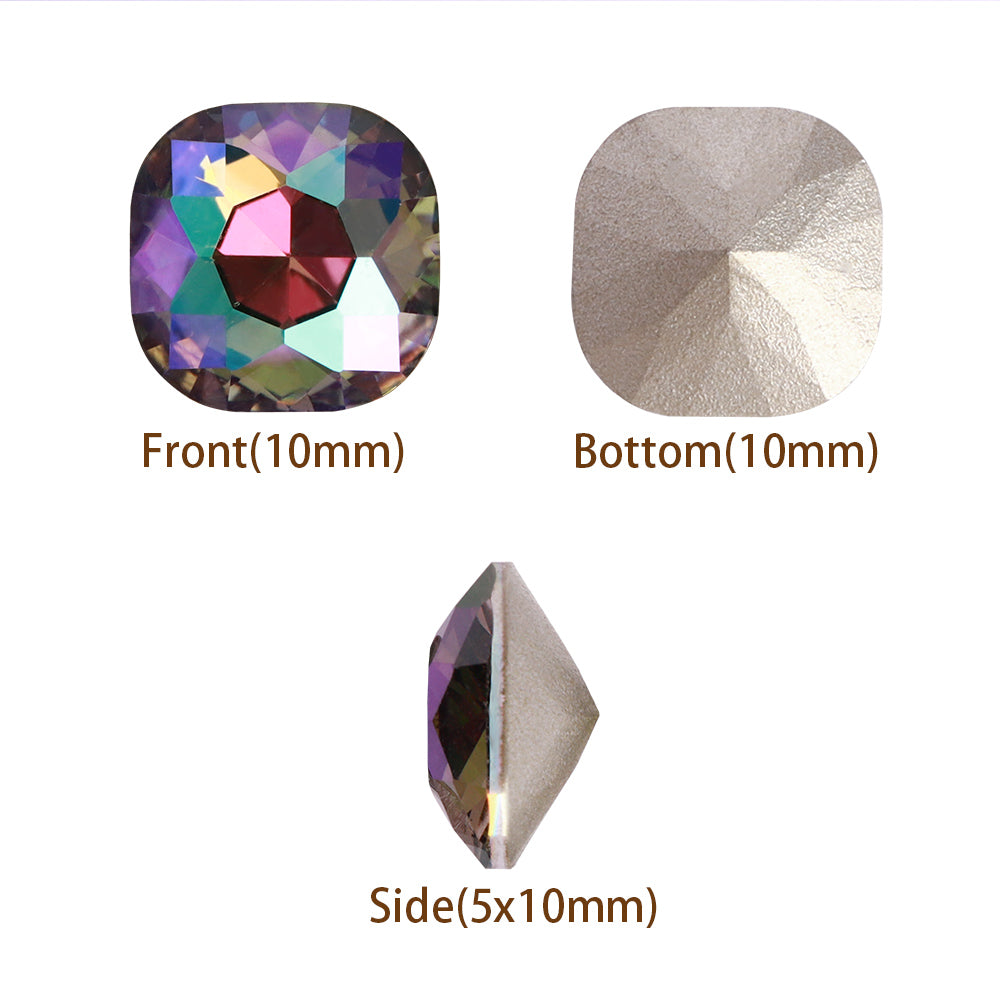 Ghost Light Cushion Square Shape High Quality Glass Pointed Back Fancy Rhinestones WholesaleRhinestone