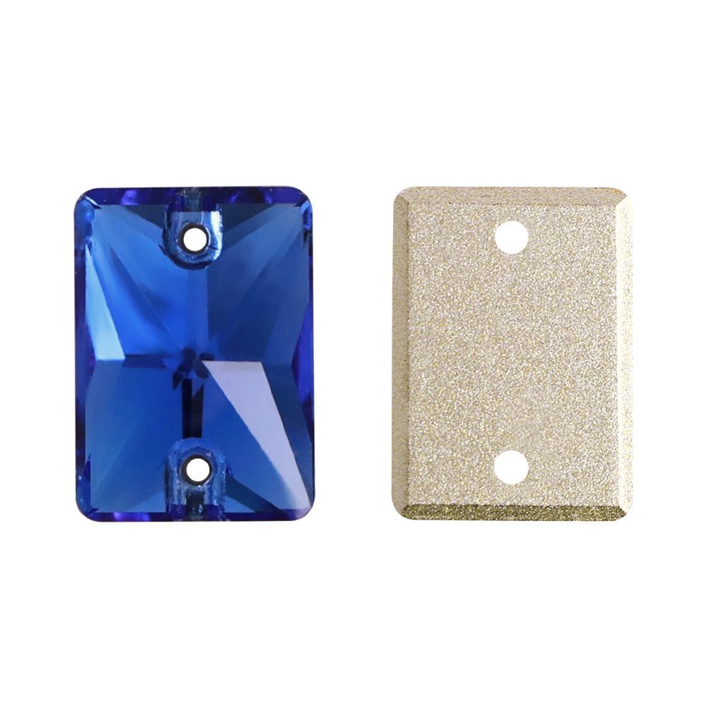 Saphir-Rechteckform hochwertiges Glas-Segen-On-Strass-Strasssteine Zweitbild