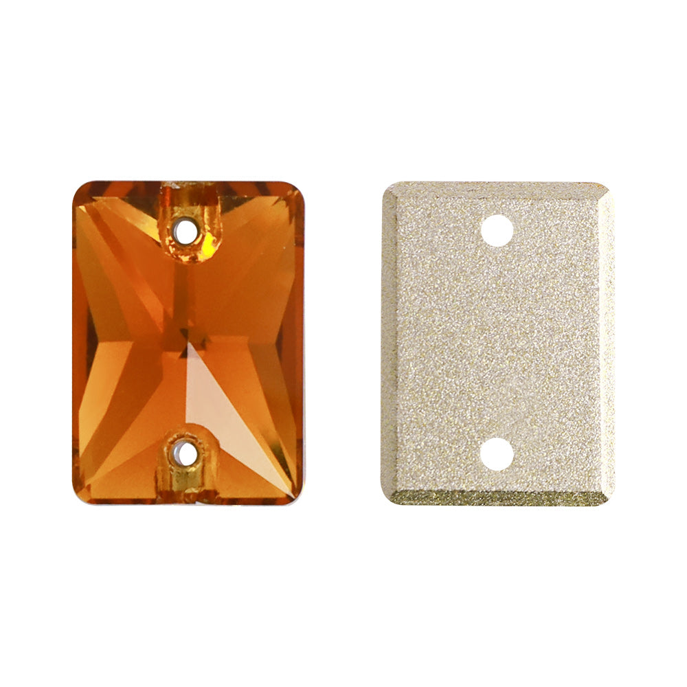 Tangerine Rectangle Shape High Quality Glass Sew-on Rhinestones Secondary image