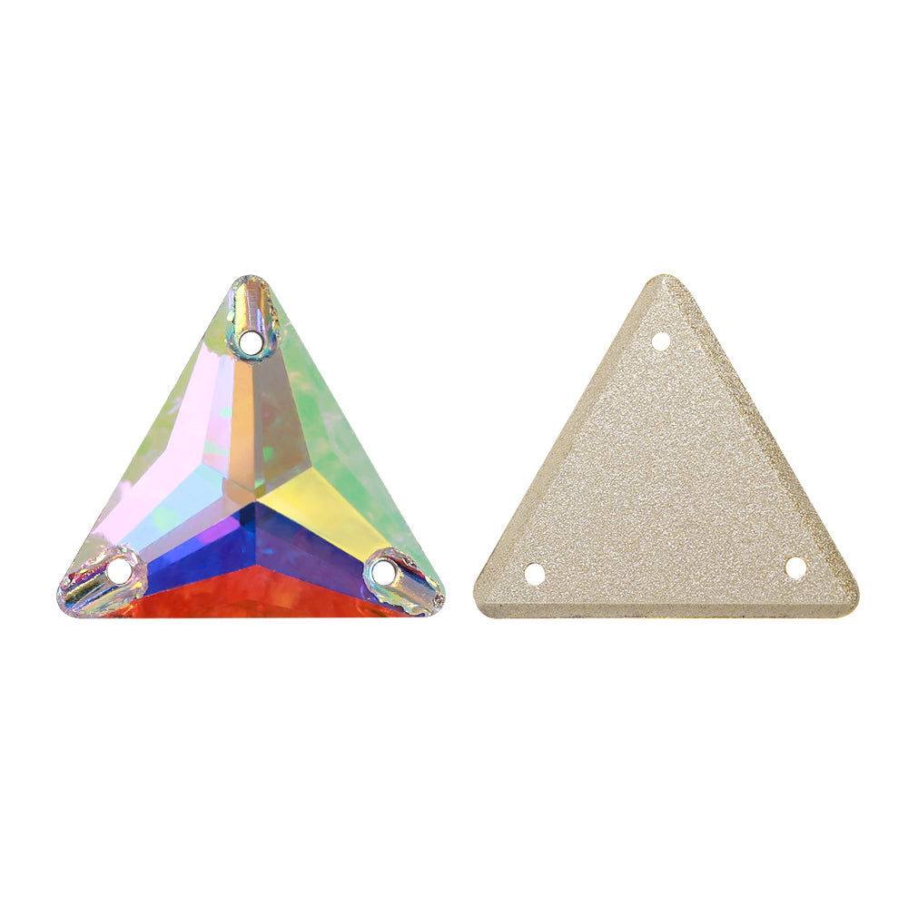 Crystal AB Triangle Shape High Quality Glass Sew-on Rhinestones WholesaleRhinestone
