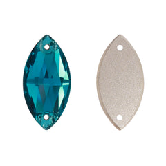 Indicolite Navette Shape High Quality Glass Sew-on Rhinestones WholesaleRhinestone