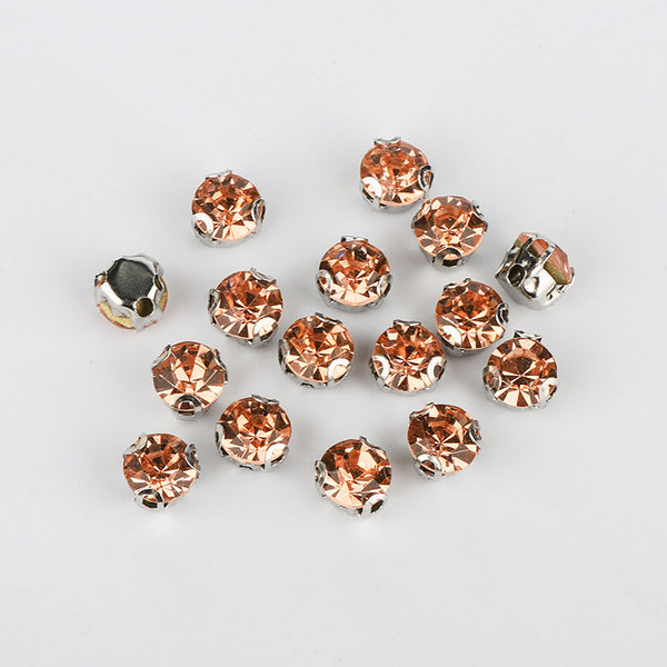Champagne Sewing 3D Claw Rhinestones Silver Base WholesaleRhinestone