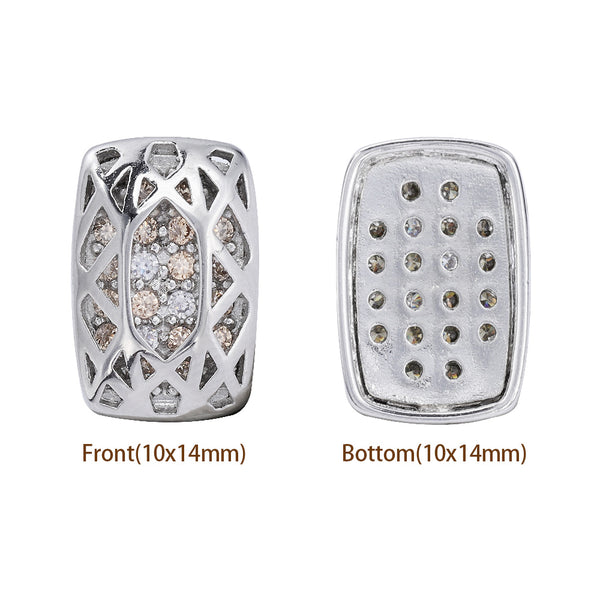 Cushion Rectangle Shape Imitation Rhodium Plated High-Quality Sew-on Alloy Charms Inlaid Cubic Zirconia WholesaleRhinestone