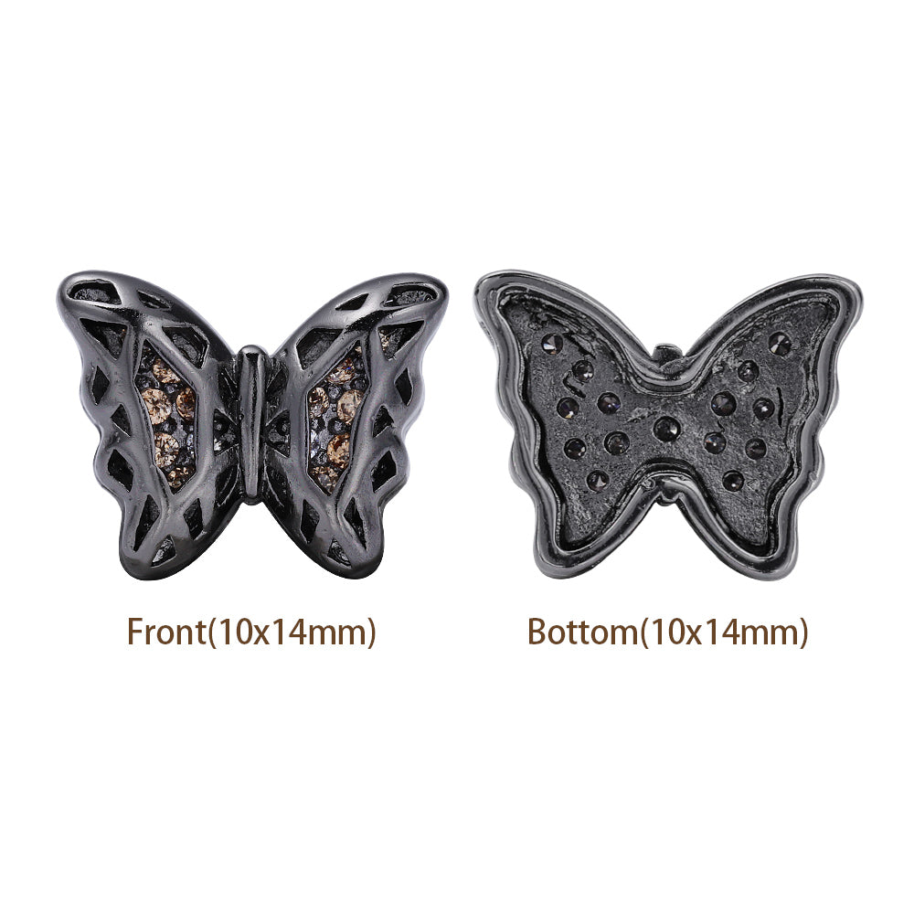 Forma di farfalla Ematite Placcata in lega di cucitura di alta qualità Incaninari intarsiati cubici zirconia
