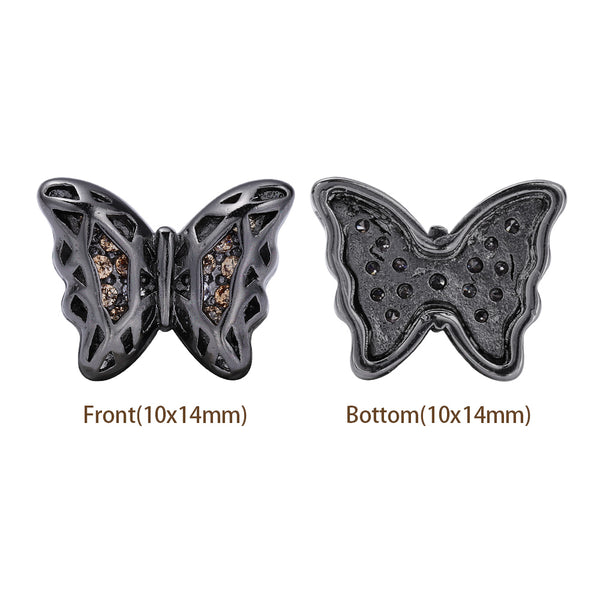 Forma di farfalla Ematite Placcata in lega di cucitura di alta qualità Incaninari intarsiati cubici zirconia