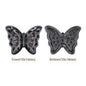 Mixed Colors Butterfly Shape Hematite Plated High-Quality Sew-on Alloy Charms Inlaid Cubic Zirconia WholesaleRhinestone