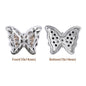 Butterfly Shape Imitation Rhodium Plated High-Quality Sew-on Alloy Charms Inlaid Cubic Zirconia