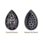 Drop Shape Hematite Plated High-Quality Sew-on Alloy Charms Inlaid Cubic Zirconia WholesaleRhinestone