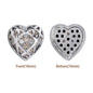 Heart Shape Imitation Rhodium Plated High-Quality Sew-on Alloy Charms Inlaid Cubic Zirconia WholesaleRhinestone