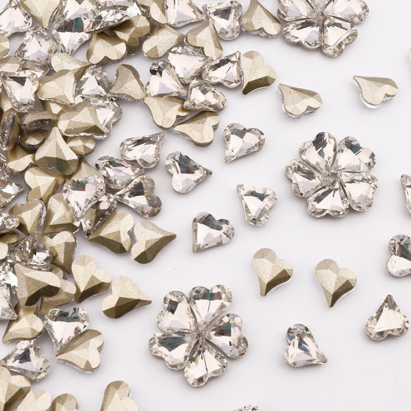 Sweet Heart Shape Crystal Glass Pointed Back Fancy Rhinestones WholesaleRhinestone