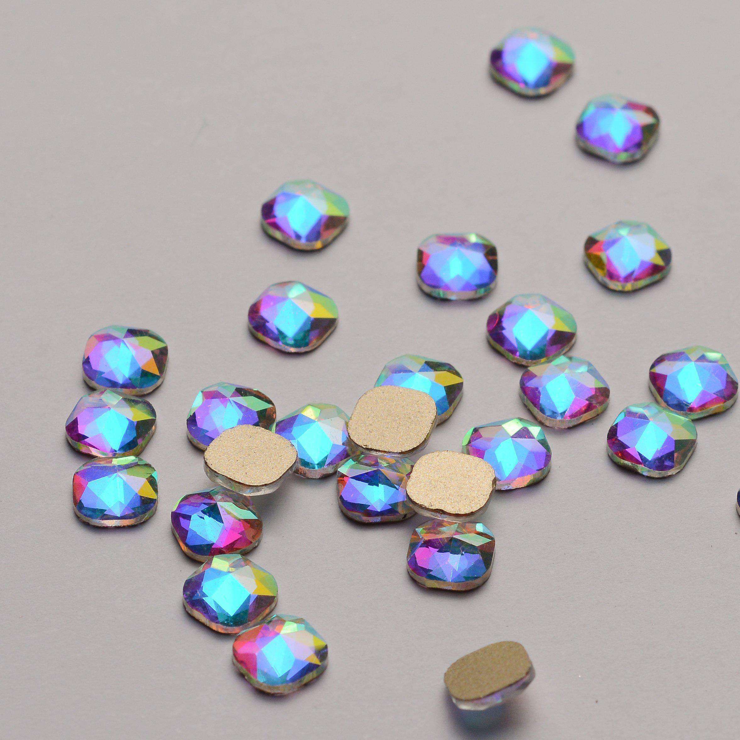 Round Square Shape Crystal AB Flat Back Fancy Rhinestones WholesaleRhinestone