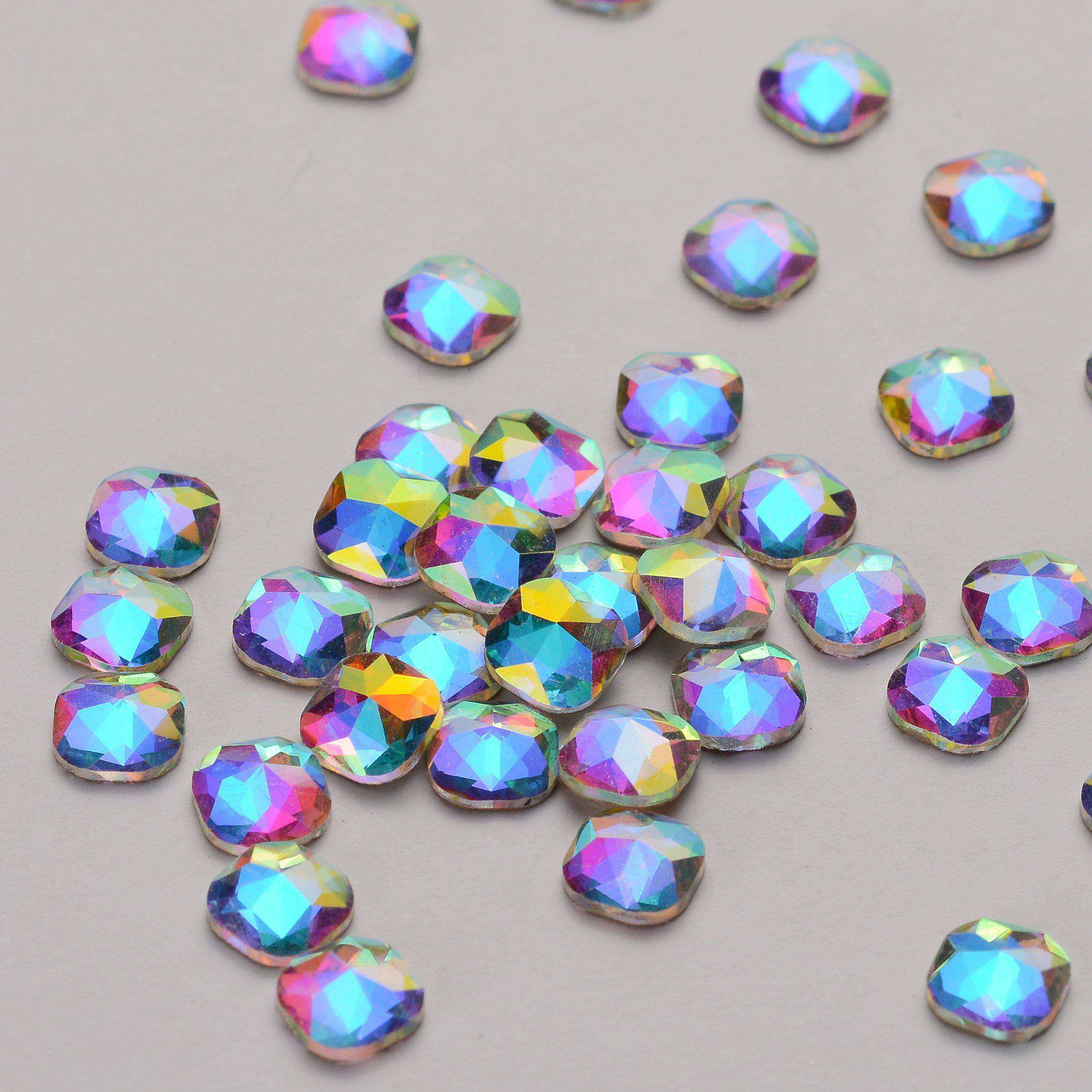 Round Square Shape Crystal AB Flat Back Fancy Rhinestones WholesaleRhinestone