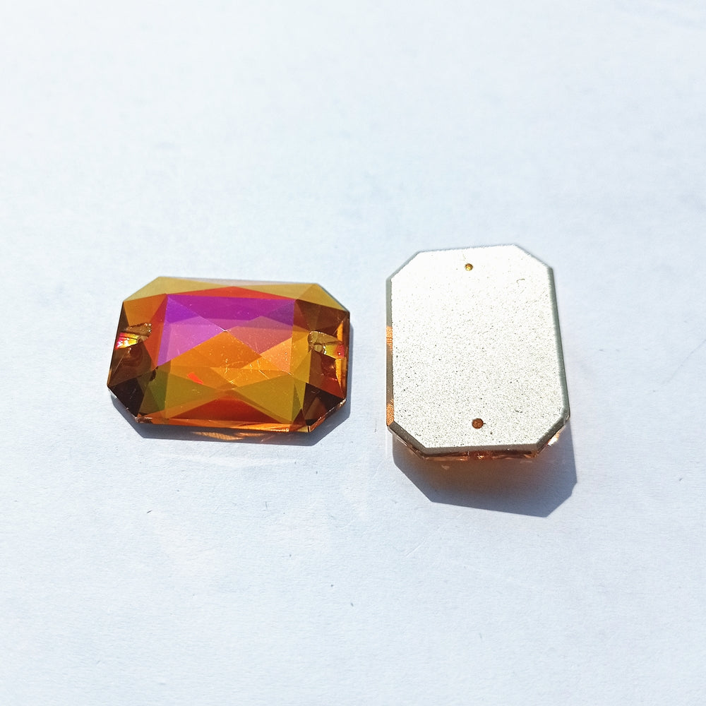 Copper Octagon Shape High Quality Glass Sew-on Rhinestones WholesaleRhinestone