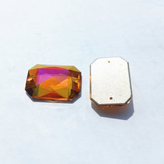 Copper Octagon Shape High Quality Glass Sew-on Rhinestones WholesaleRhinestone