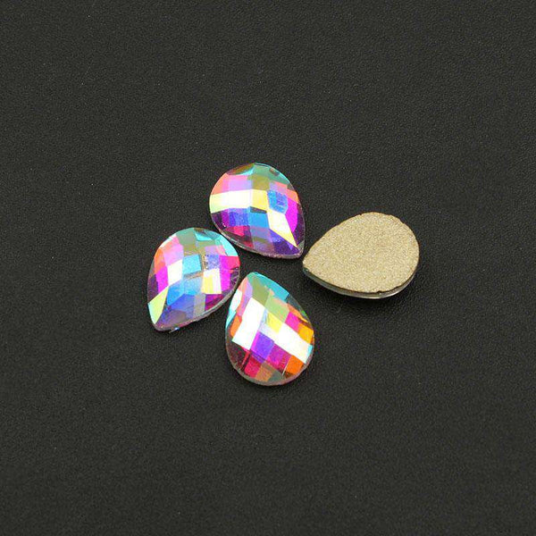 Raindrop Shape Crystal AB Flat Back Fancy Rhinestones WholesaleRhinestone