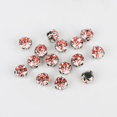 Light Pink Sewing 3D Claw Rhinestones Silver Base WholesaleRhinestone