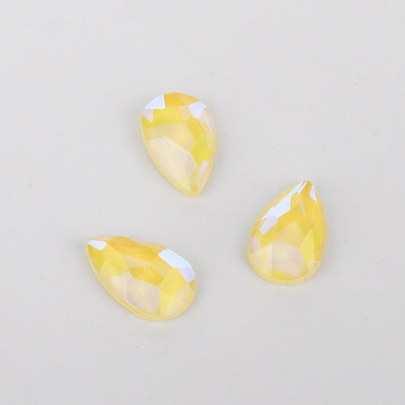 Raindrop Shape Mocha Yellow Flat Back Fancy Rhinestones WholesaleRhinestone