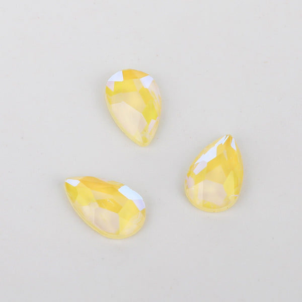 Raindrop Shape Mocha Yellow Flat Back Fancy Rhinestones WholesaleRhinestone