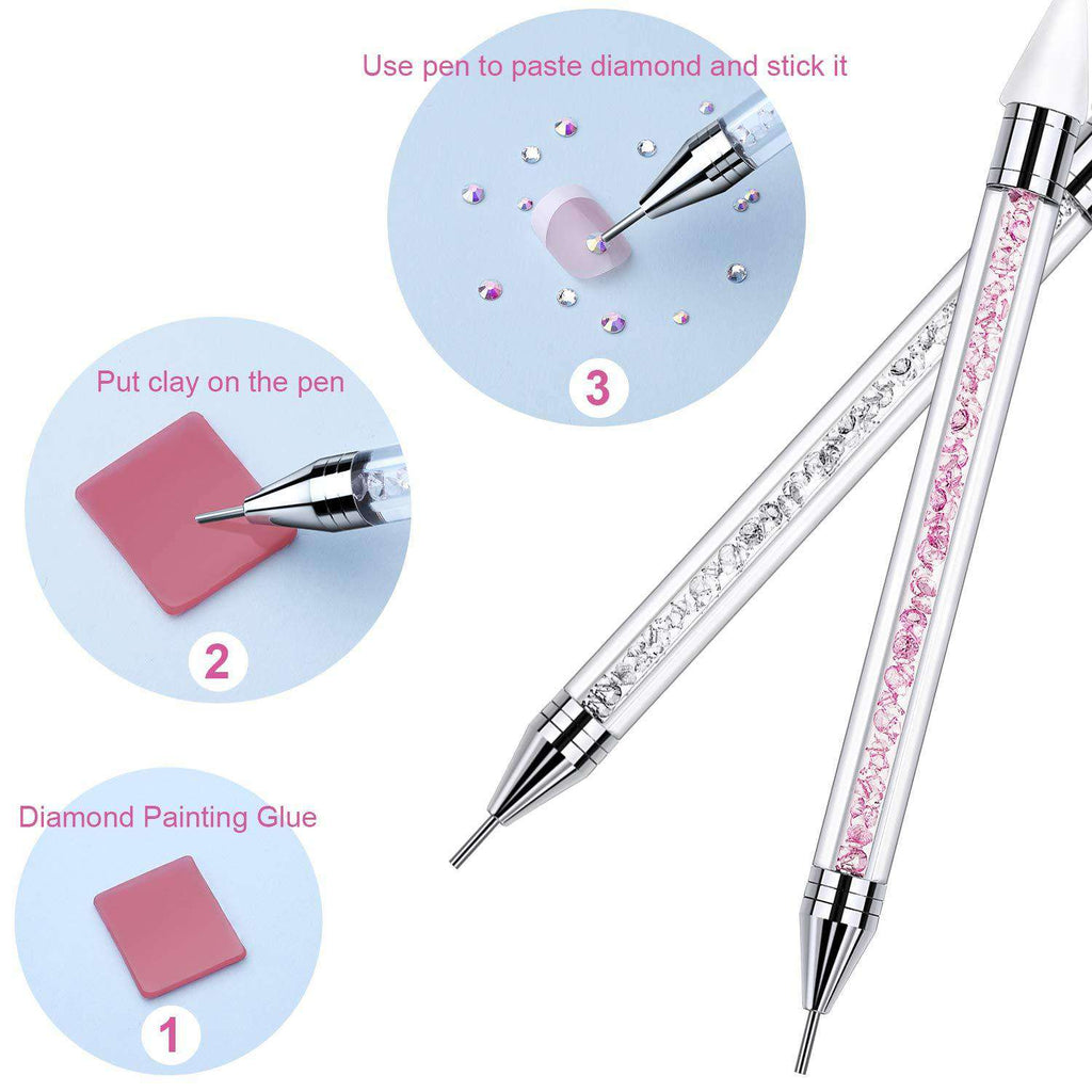 Dual-ended DIY Nail Rhinestone Picker Dotting Tool with Extra 2 Wax Head WholesaleRhinestone