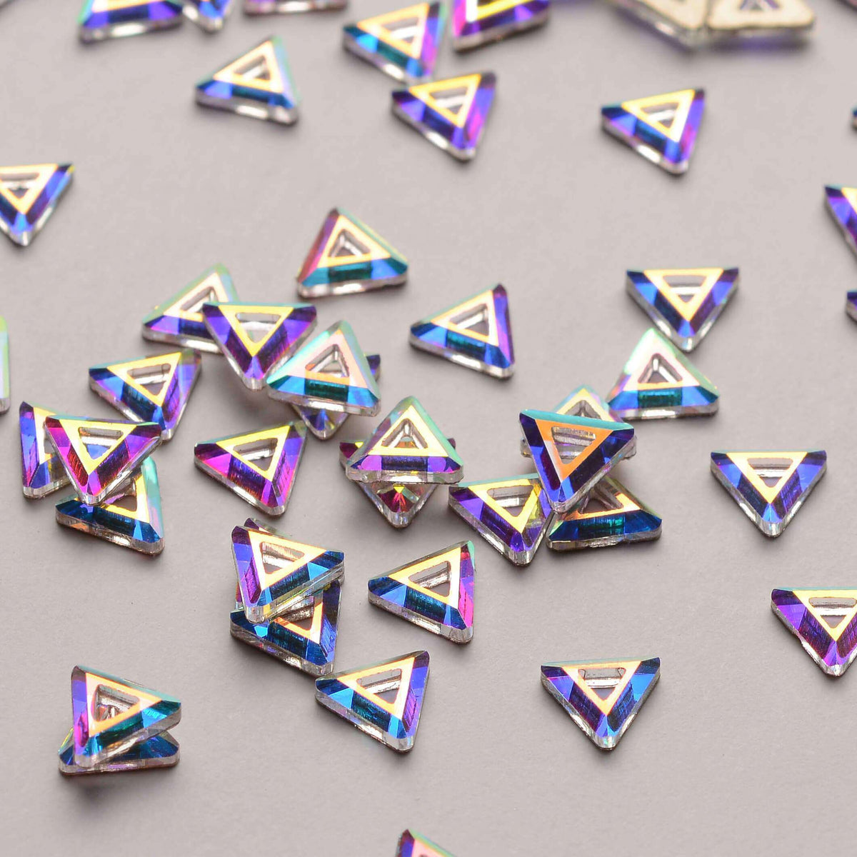 Triangle Hollow Shape Crystal AB Flat Back Fancy Rhinestones WholesaleRhinestone