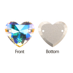 Paradise Shine Heart Shape High Quality Glass Sew-on Rhinestones