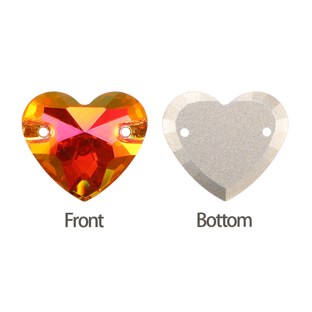 Astral Pink Heart Shape High Quality Glass Sew-on Rhinestones WholesaleRhinestone