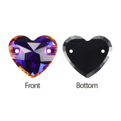 Violet Blue Heart Shape High Quality Glass Sew-on Rhinestones WholesaleRhinestone