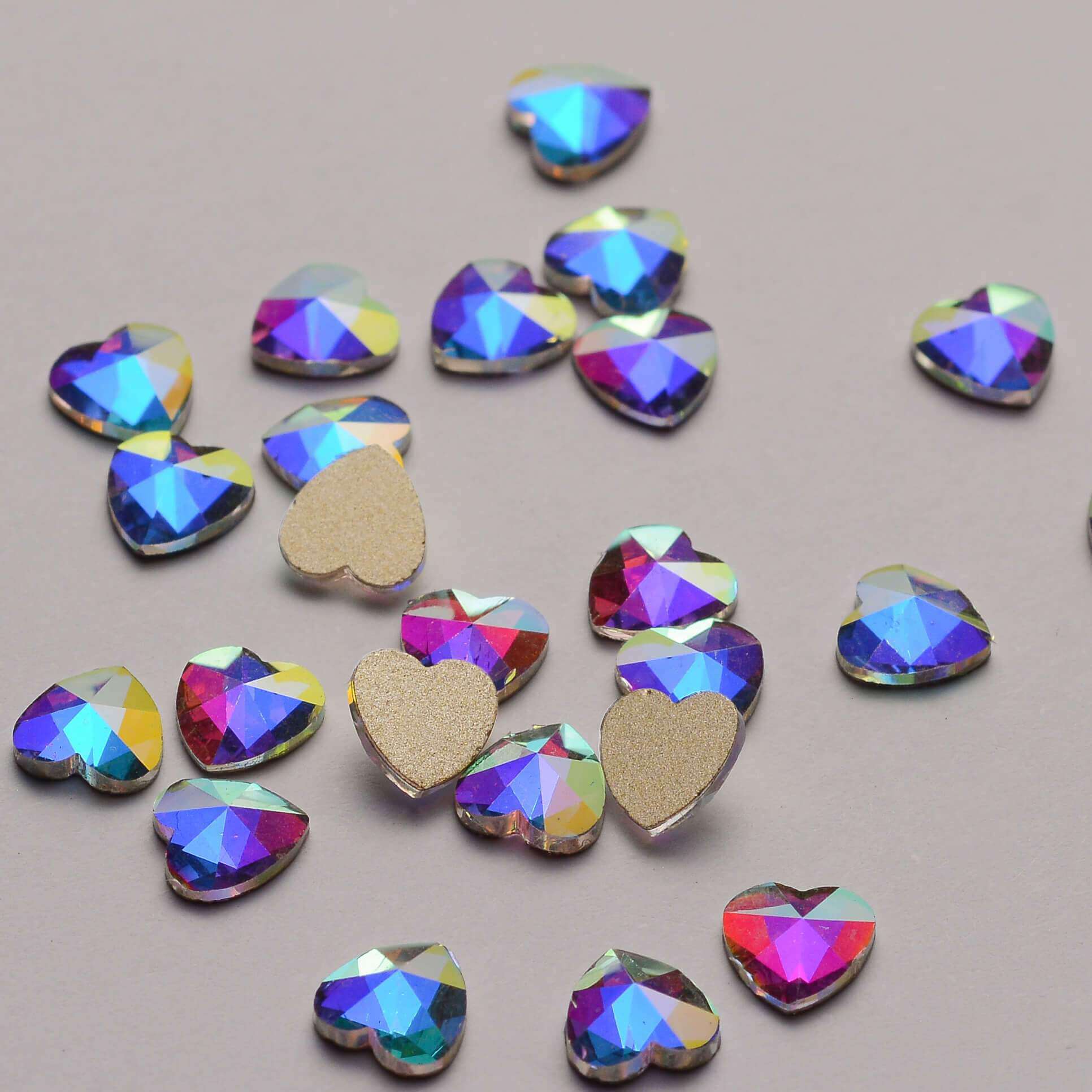 Heart Shape Crystal AB Glass Flat Back Fancy Rhinestones Secondary image