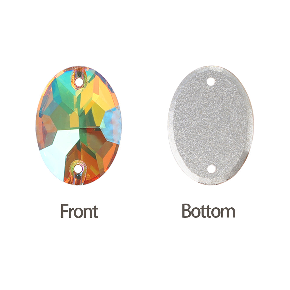 Crystal Sun Oval Shape High Quality Glass Sew-on Rhinestones WholesaleRhinestone