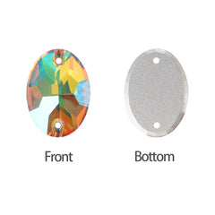 Crystal Sun Oval Shape High Quality Glass Sew-on Rhinestones WholesaleRhinestone