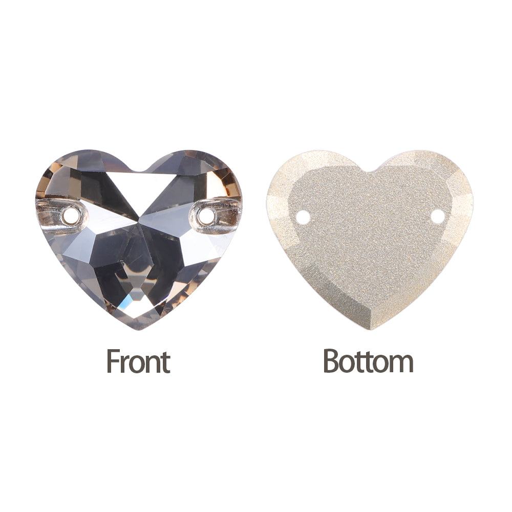 Satin Heart Shape High Quality Glass Sew-on Rhinestones Secondary image