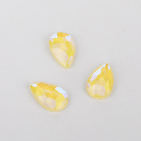 Raindrop Shape Mocha Yellow Flat Back Fancy Rhinestones WholesaleRhinestone
