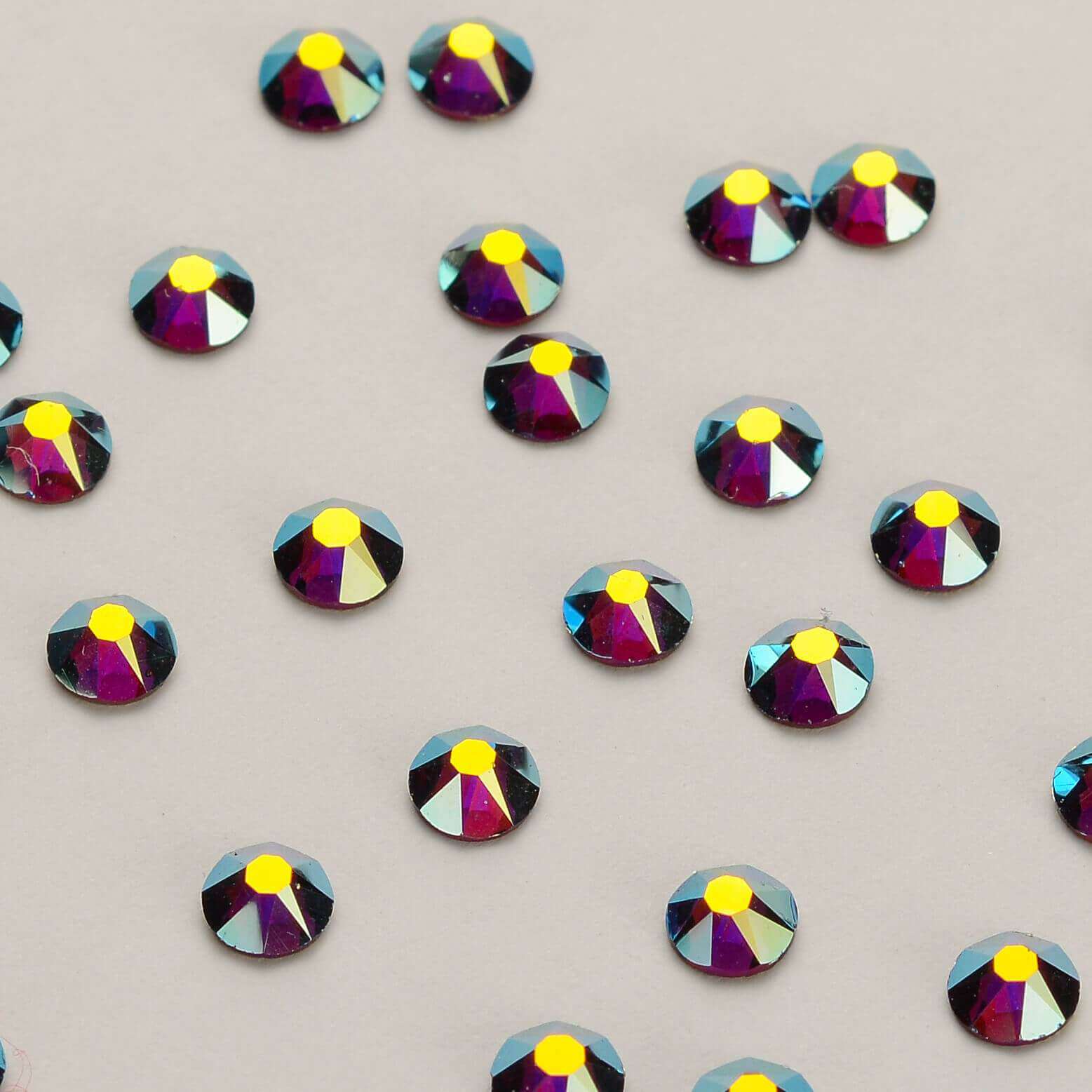 Amethyst AB Glass Flat Back Glue-on Rhinestones 16 Cut Facets WholesaleRhinestone