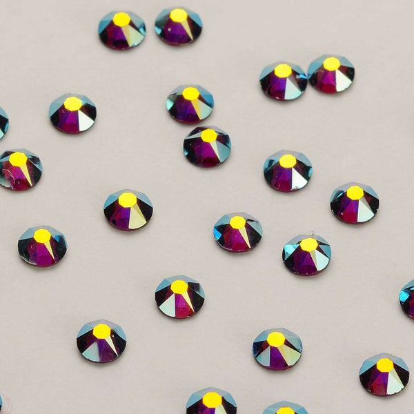 Amethyst AB Glass Flat Back Glue-on Rhinestones 16 Cut Facets WholesaleRhinestone