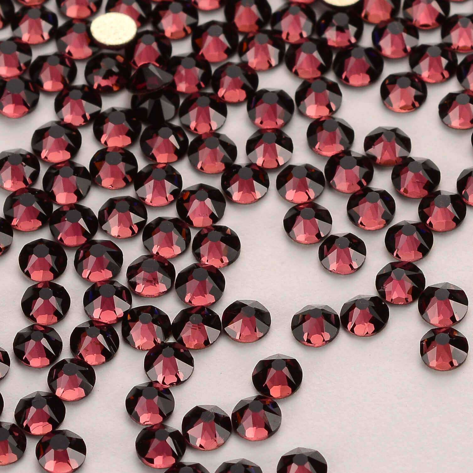Amethyst Glass Flat Back Glue-on Rhinestones 16 Cut Facets In Bulk Secondary image