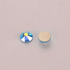 Aquamarine AB Glass Flat Back Glue-on Rhinestones 16 Cut Facets In Bulk WholesaleRhinestone