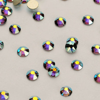 Black Diamond AB Flat Back Glue-on Rhinestones 16 Cut Facets WholesaleRhinestone