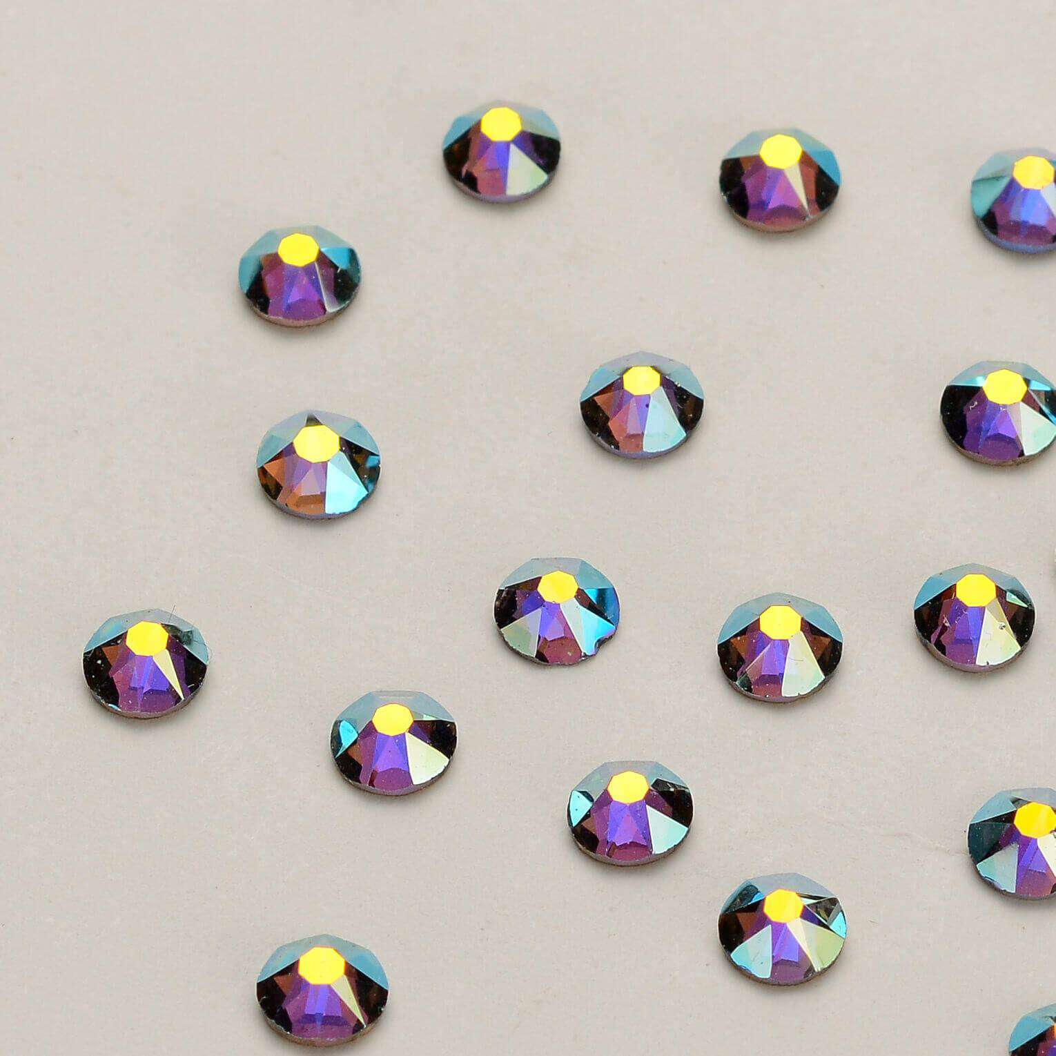 Black Diamond AB Flat Back Glue-on Rhinestones 16 Cut Facets Secondary image