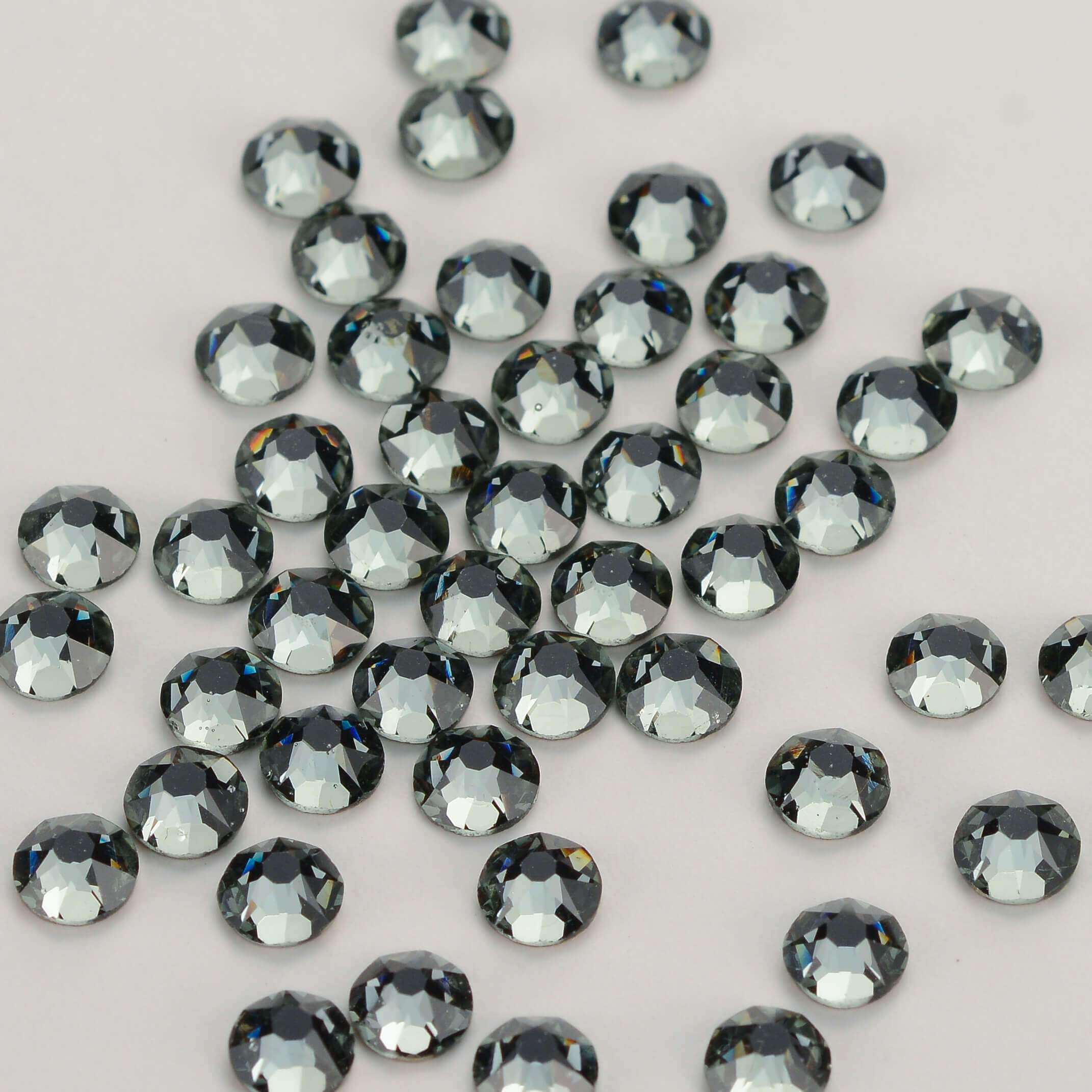 Black Diamond Glass Flat Back Glue-on Rhinestones 16 Cut Facets WholesaleRhinestone