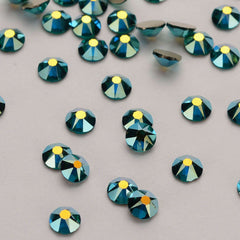 Blue Zircon AB Glass Flat Back Glue-on Rhinestones 16 Cut Facets WholesaleRhinestone
