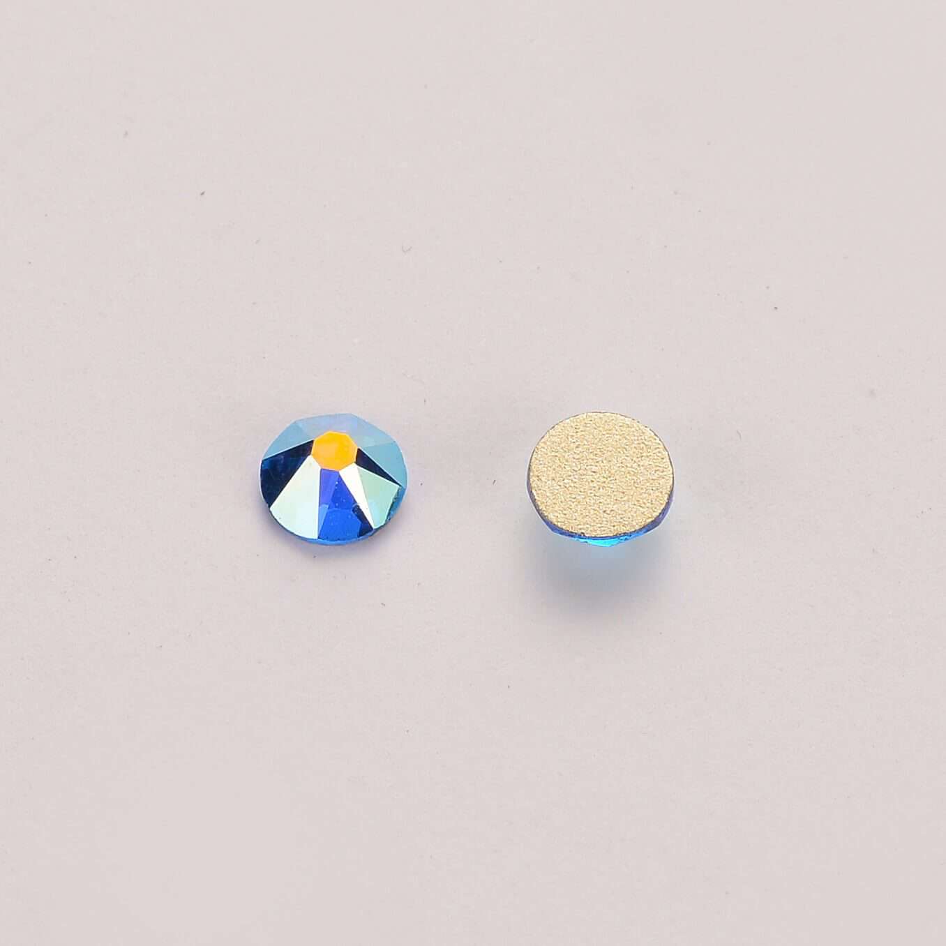 Capri blå ab glas flad ryg lim-on rhinestones 16 skåret facetter i bulk Sekundært billede