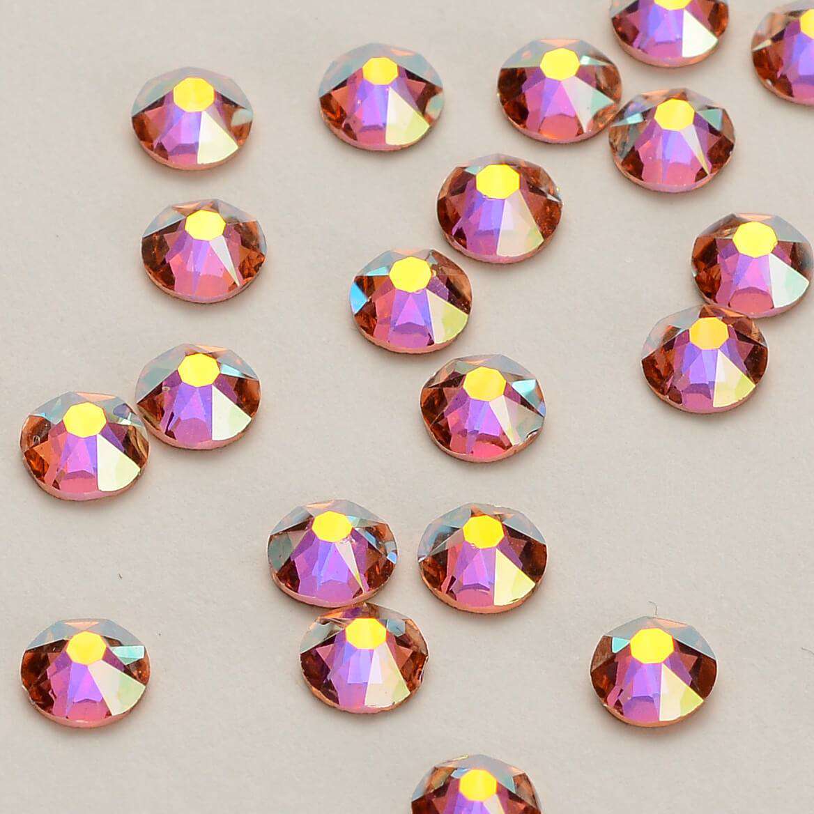 Champagne AB Flat Back Glue-on Rhinestones 16 Cut Facets In Bulk WholesaleRhinestone