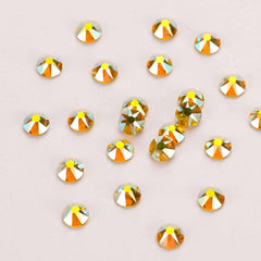 Citrine AB Glass Flat Back Glue-On Rhinestones 16 Cut Facets WholesaleRhinestone