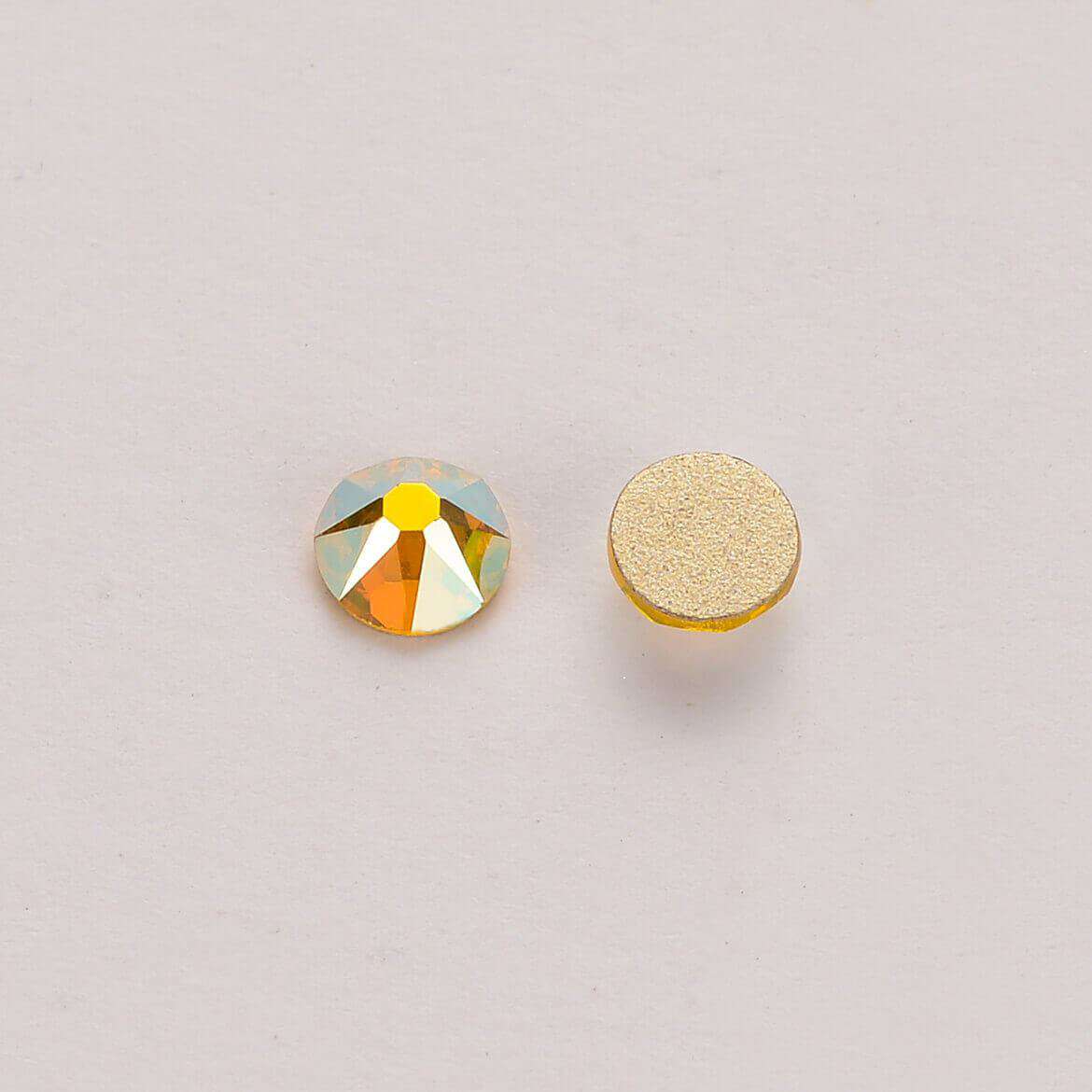 Citrin ab Glas flacher Rückenkleber-Strass 16 geschnittene Facetten in Schüttung Zweitbild