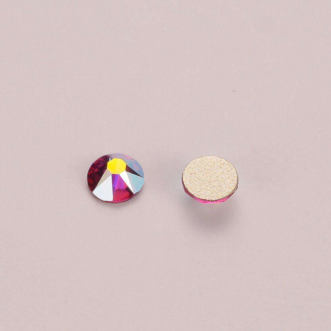 Fuchsia ab glas flad ryg lim-on rhinestones 16 skåret facetter i bulk Sekundært billede