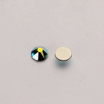 Jet Black AB Glass Flat Back Glue-On Rhinestones 16 Cut Facets WholesaleRhinestone