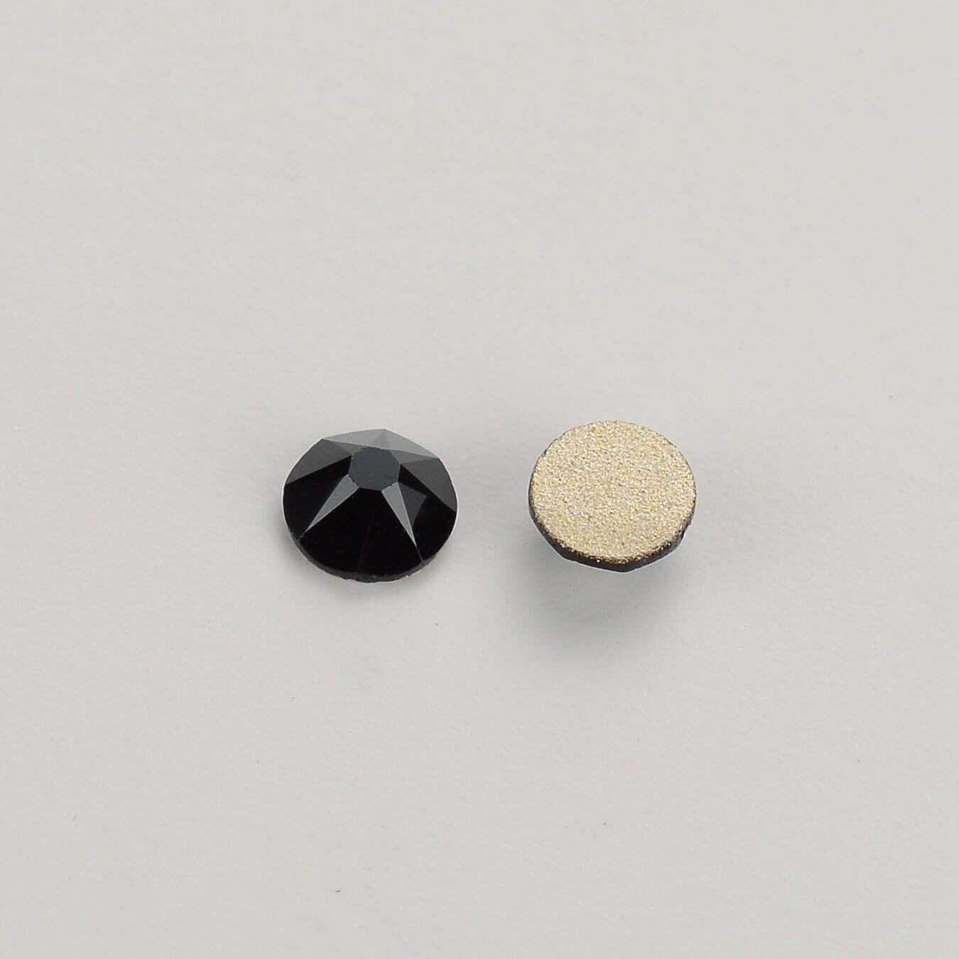 Black Glass FlatBack Glue-on Rhinestones 16 Cut Facets In Bulk Secondary image
